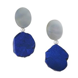 Viktoria Hayman Double Drop Howlite and Mother of Pearl Earrings